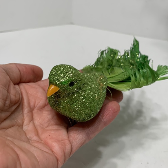 Glitter bird ornament green - Picture 7 of 12